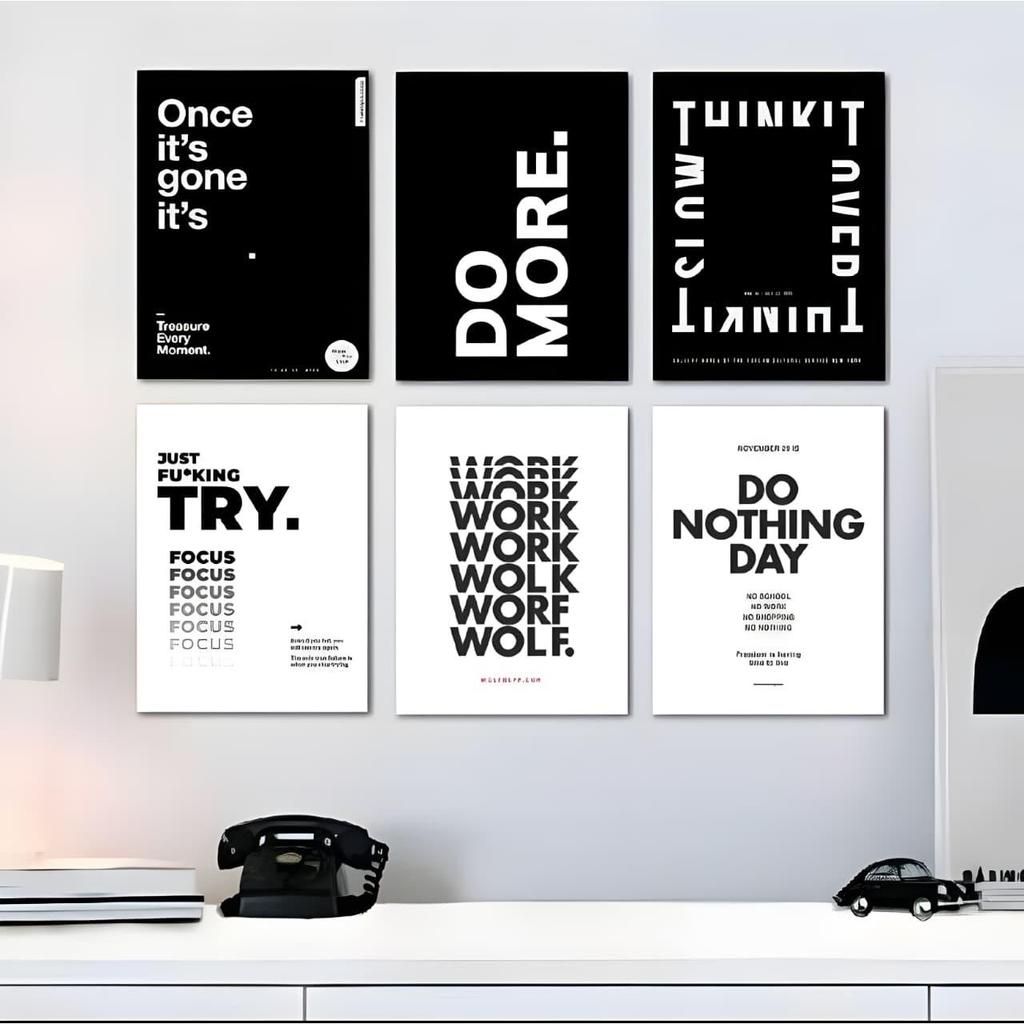 Hiasan dinding quotes Poster motivasi kata kata black and white Pajangan kamar aesthetic Wall decor 