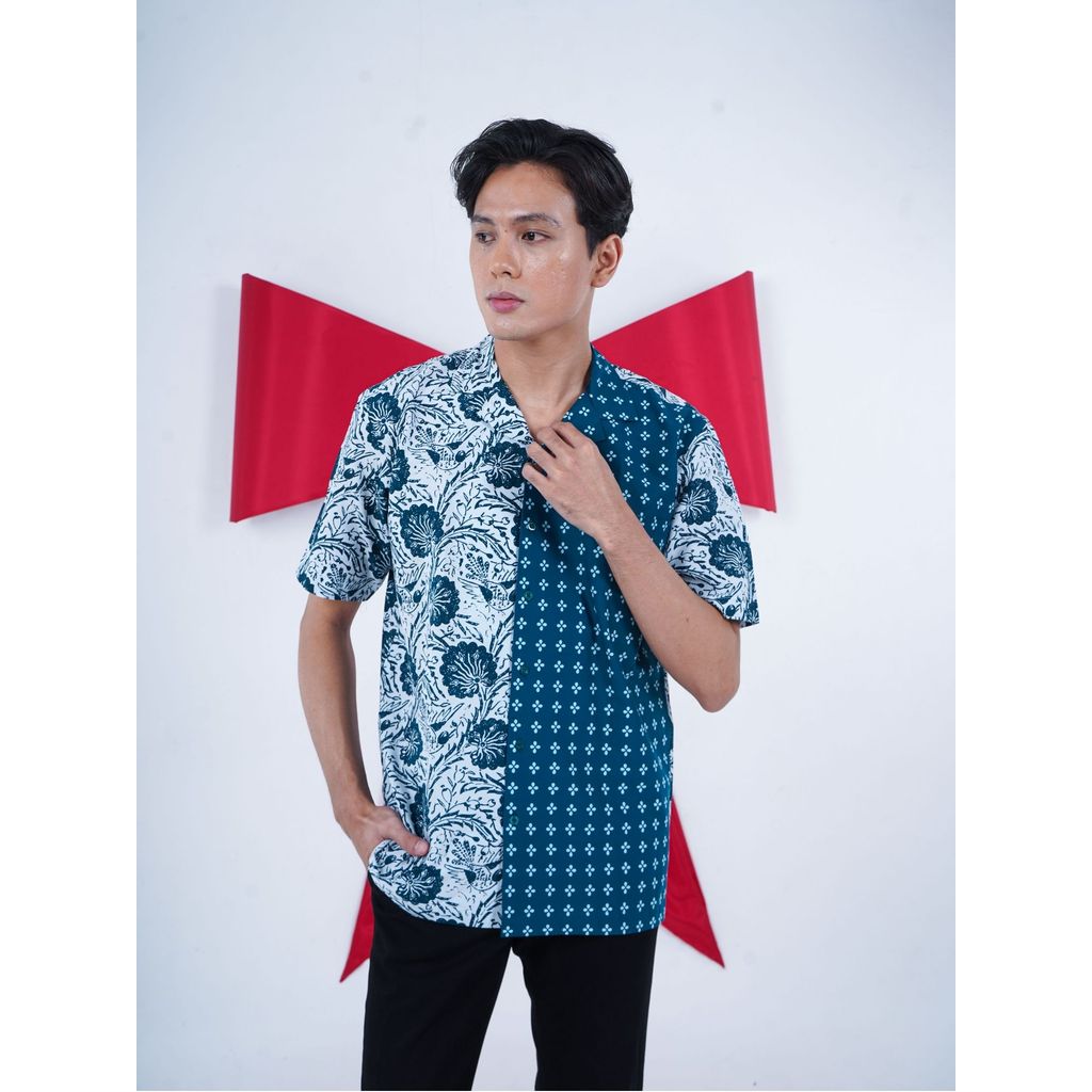 MARGARIA BATIK - Kemeja Lucien Bahan Katun - Kemeja Pendek Batik Pria - Chandika Series