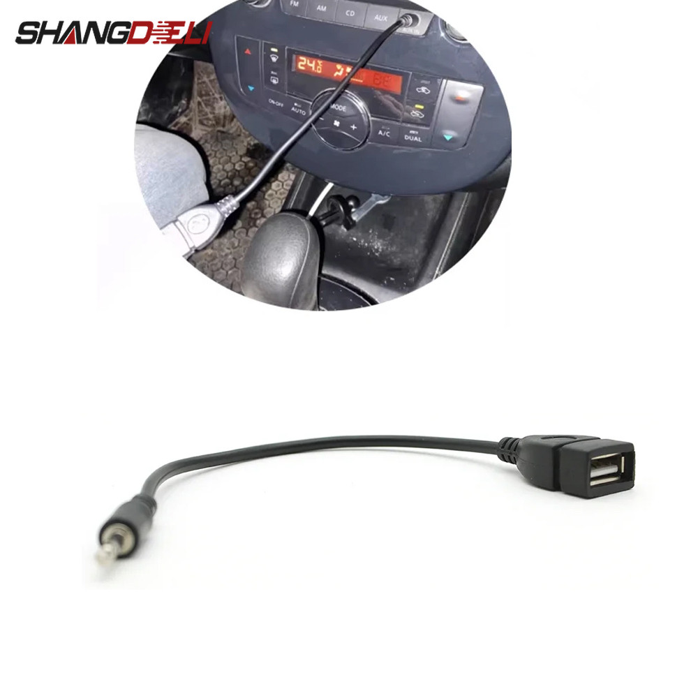1PC Car USB Female Interface Adapter Cable AUX Pating Plug USB AUX Transposition USB Cable for Unive