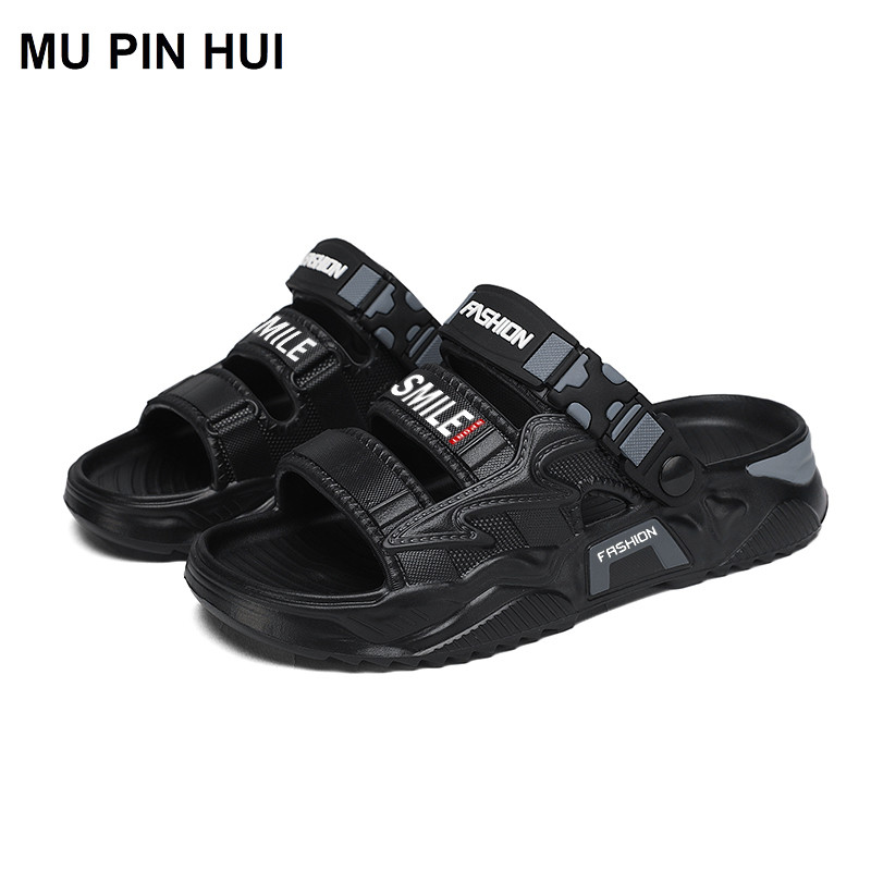 MU PIN HUI Sandal Pria Terbaru Keren Distro Outdoor Fashion Simple EVA Sepatu Sendal Pria Kekinian D