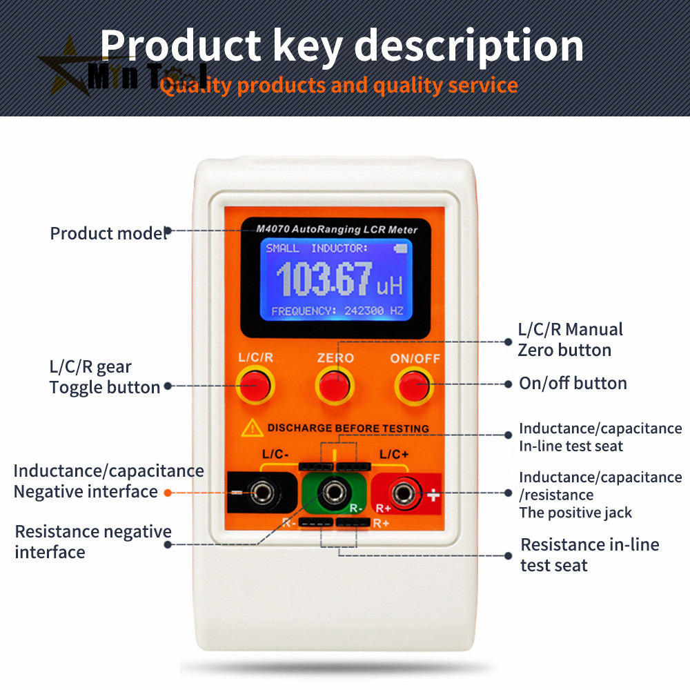 100.00mF M4070 gital LCR Meter AutoRange Component Capacitance Inductance Tester LCD say USB arge LC