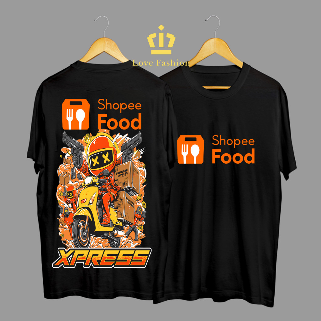 Kaos Tshirt Baju Distro ShopeeFOOD XPRESS Overload Paket COD Campaign Event Premium Terbaru