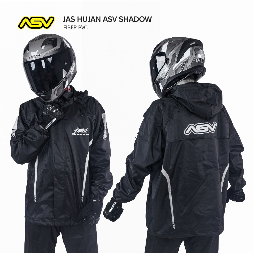 ASV Shadow Jas Hujan Setelan Jaket Jas Celana Motor Premium Fiber PVC Ultimate Rain Suit Raincoat Mo