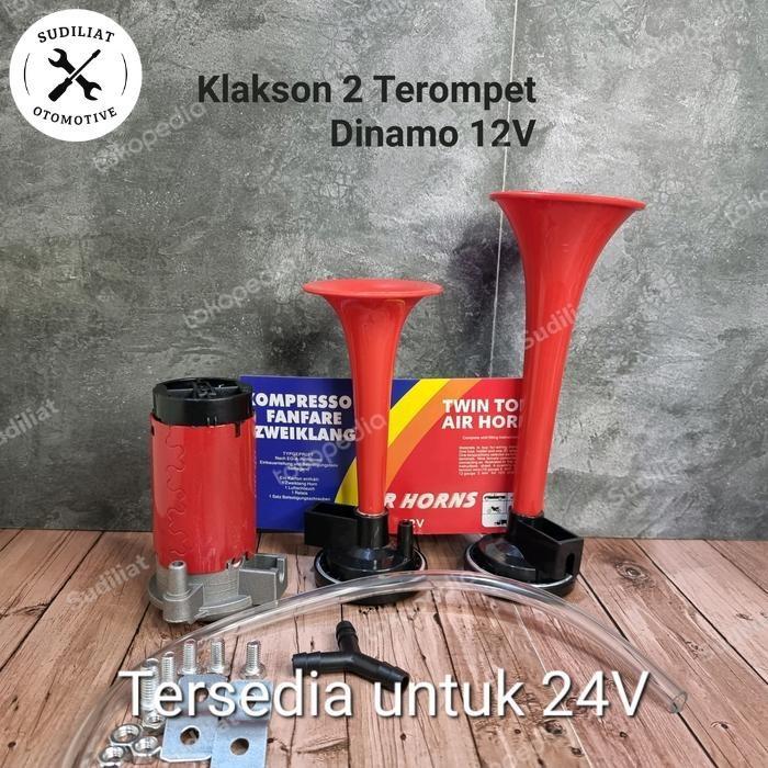 MUMPUNG PROMO KLAKSON 2 TEROMPET DINAMO 12V - 24 VOLT TERLARIS