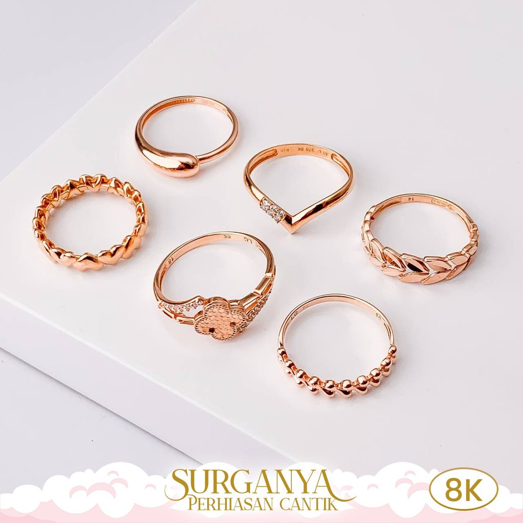 Macan Gold Cincin Emas Kadar 8K Cincin Variasi Model Polos