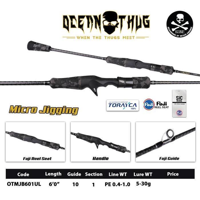 BONE Joran Pancing Jigging Micro Jigging PE 0.4 - 0.1 Spinning - Overhead 100% Carbon Toray Full Fuj