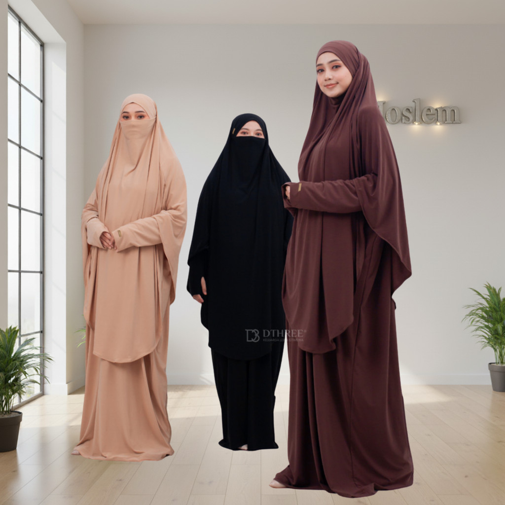 Abaya Sahiera Set French khimar | Abaya Umroh & Haji French Khimar | Abaya Remaja Aesthetic