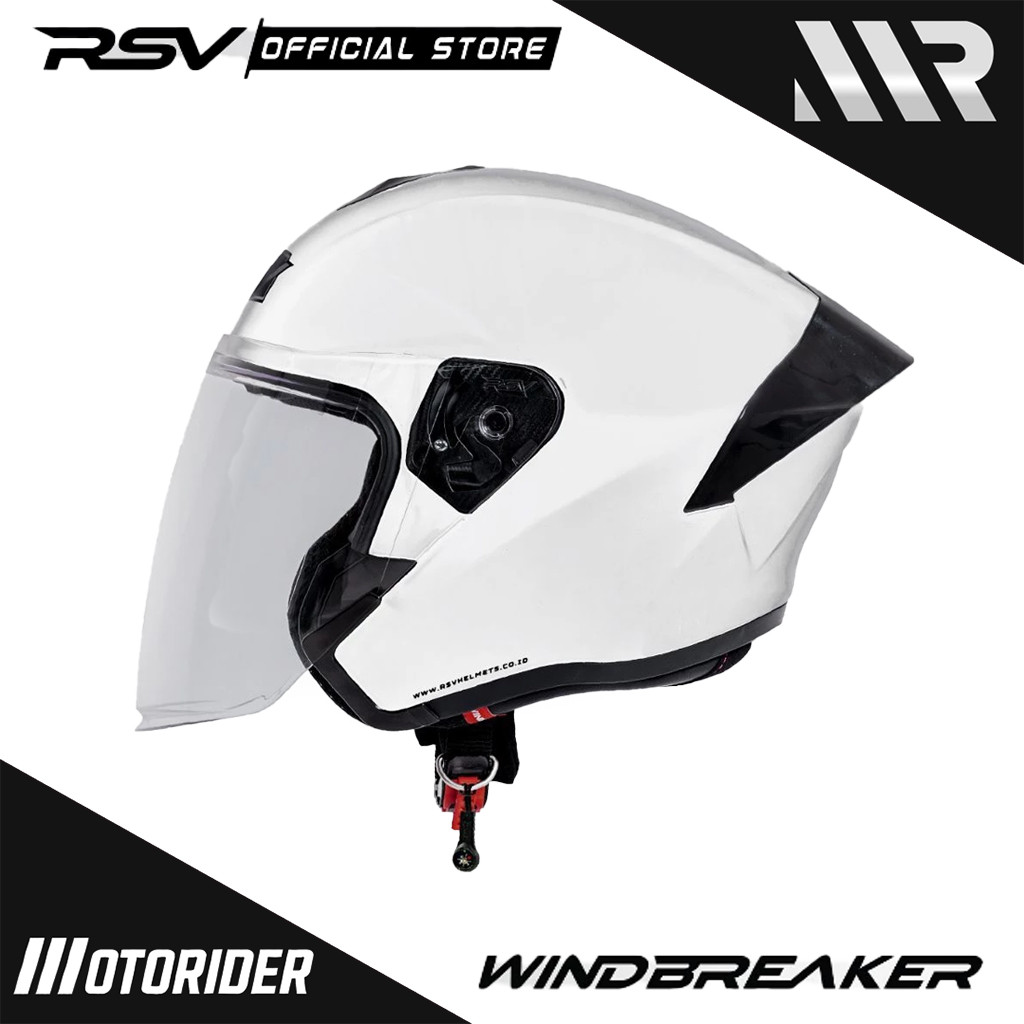 HELM RSV WINDBREAKER WHITE GLOSSY RSV HELMET HALF FACE