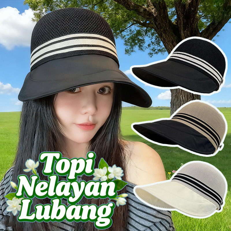 Topi Jaring Ponytail Anti UV Untuk Bersepeda Wanita Musim Panas