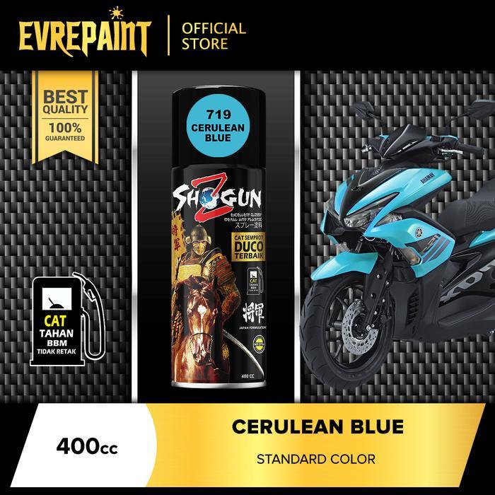 Pilox Pylox Pilok Shogun Z Paint Cat Semprot Motor Duco Biru Langit/Cerulean Blue 719 - 300 cc/ml MA