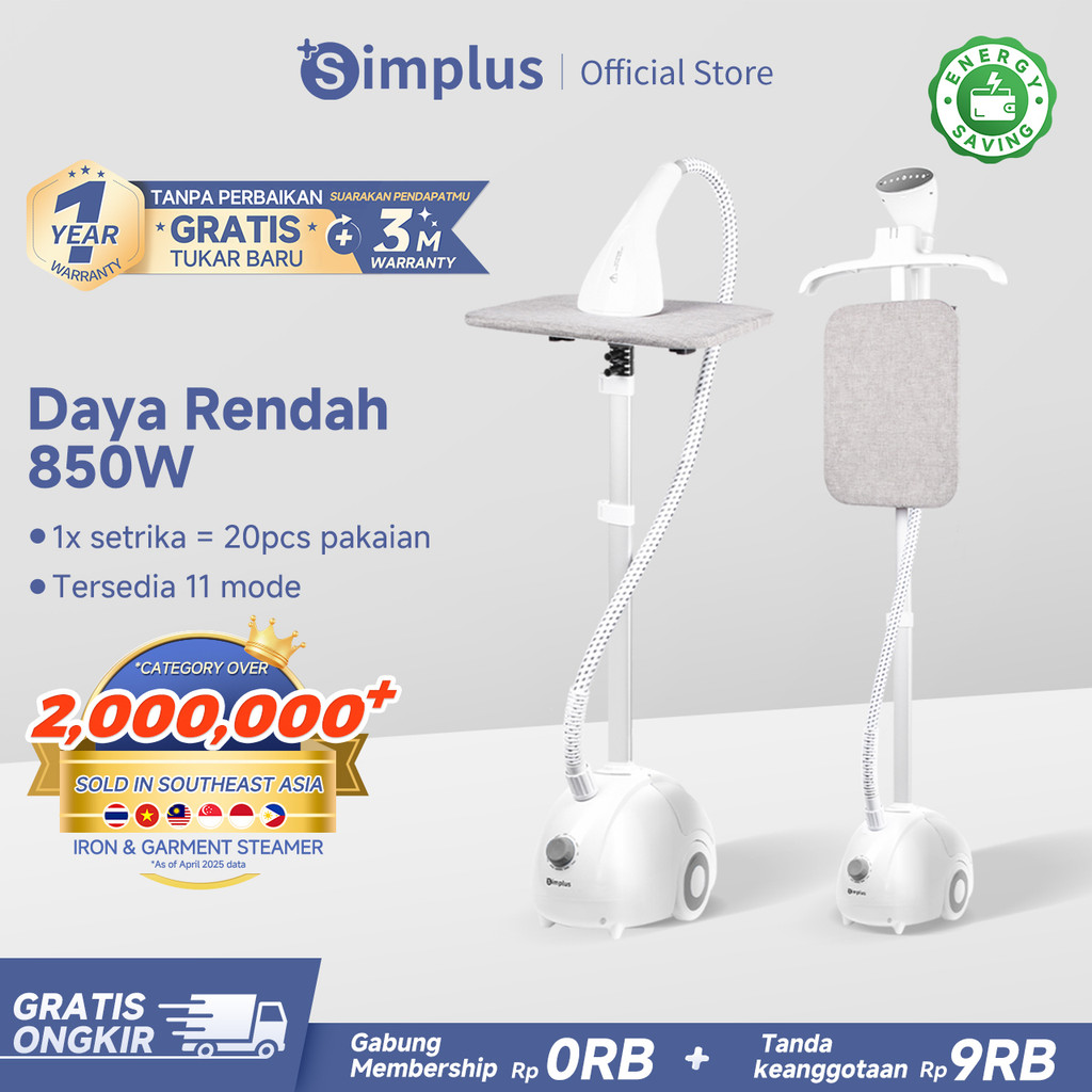 Simplus Standing Setrika Uap 1.8L Stand Garment Steamer gantung 2in1 Stand Steamer 850W Iron Steamer