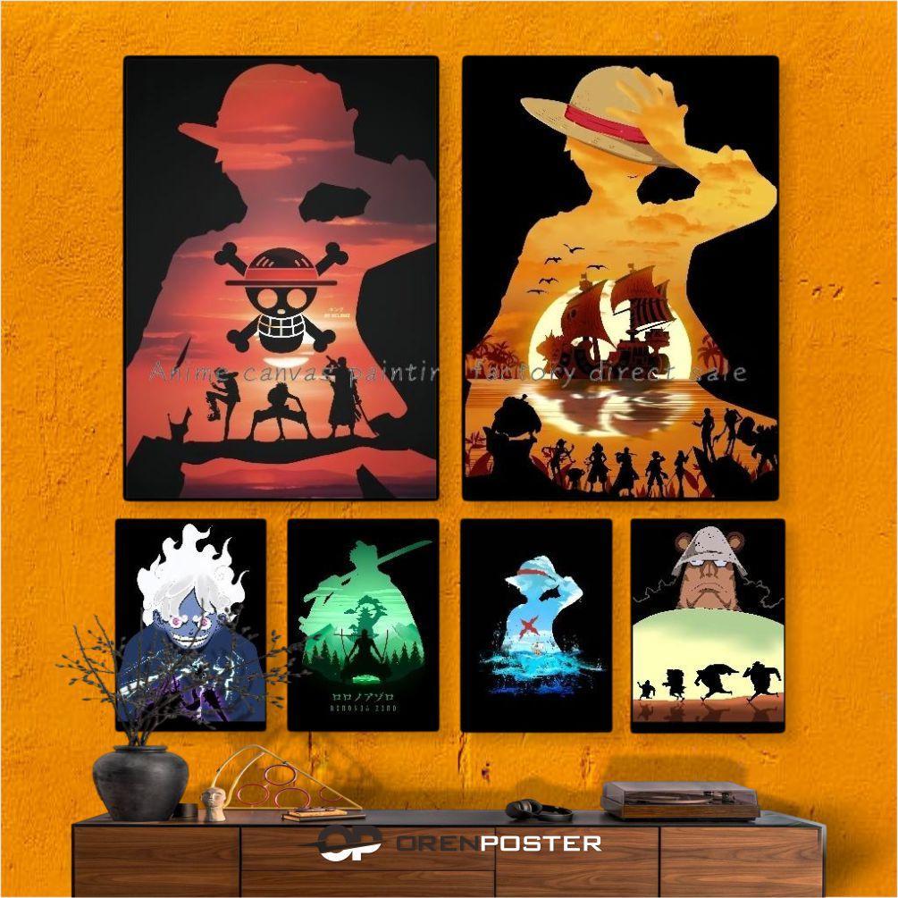 Hiasan Dinding Poster Kayu MDF Tebal 6mm Anime Luffy Suitable for Bedroom Bar Cafe Entrance Art Deco