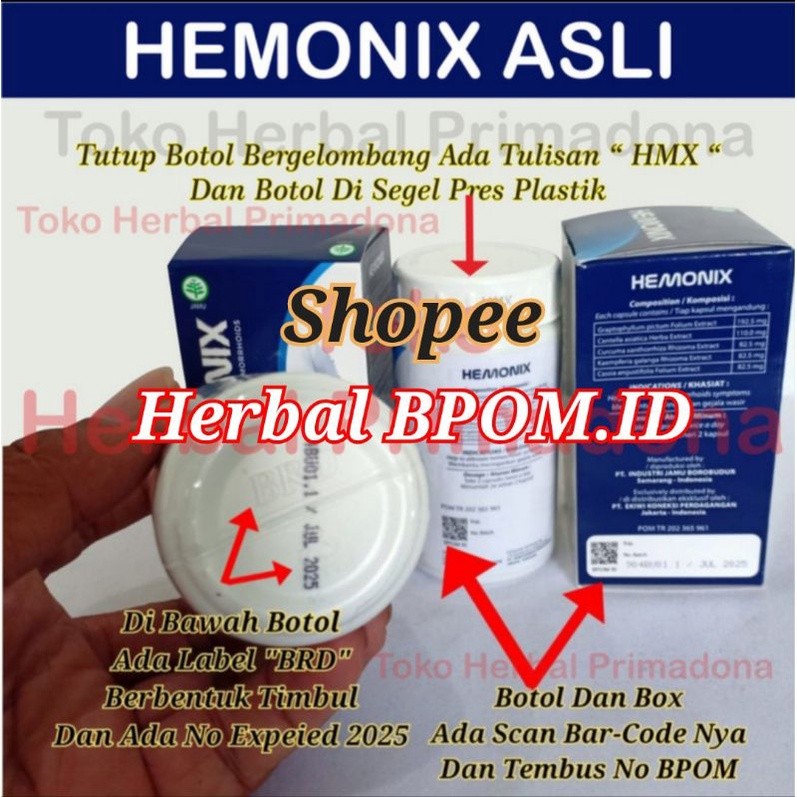 HEMONIX Obat Hemonix Asli Original Bergaransi Atasi Masalah Wasir Lulus Uji BPOM