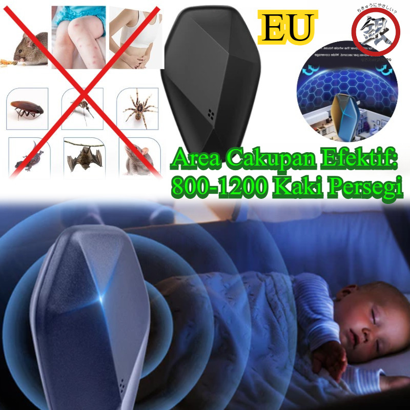 Original EU Elektrik Pengusir Tikus Portabl/ Ultrasonik Pengusir Tikus Anti Tikus Alat Ultrasonic/ P