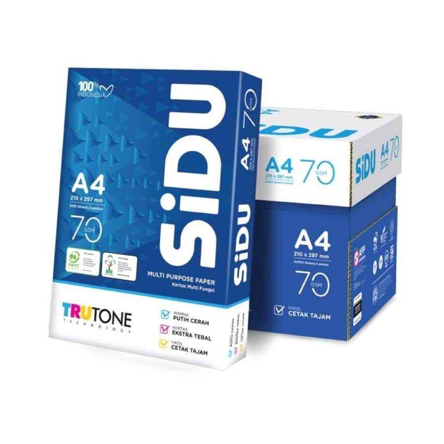 HVS SIDU Kertas A4 F4 60 gram 70 gram Print Foto Copy 60gr 70gr 80gr 70gsm 80gsm