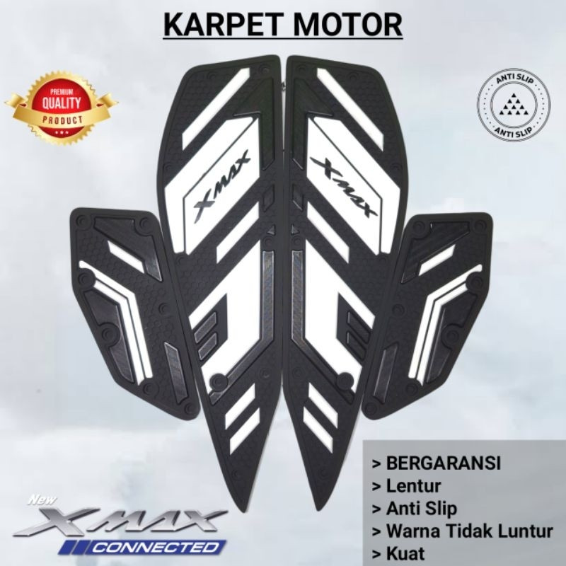 Aksesoris Karpet Motor Pijakan Kaki New Xmax Connected 2023 2024 Bahan Karet Tebal Anti Slip