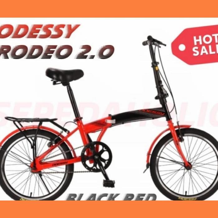 sepeda lipat listrik odessy 20 inch 24v 12 ah 250w single speed - Merah