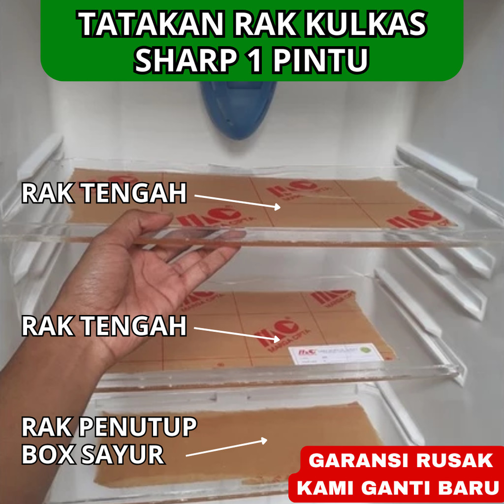 RAK TATAKAN KULKAS SHARP 1 PINTU CUSTOM AKRILIK TEBAL AWET TAHAN LAMA - RAK KULKAS SHARP SJ 1 PINTU 