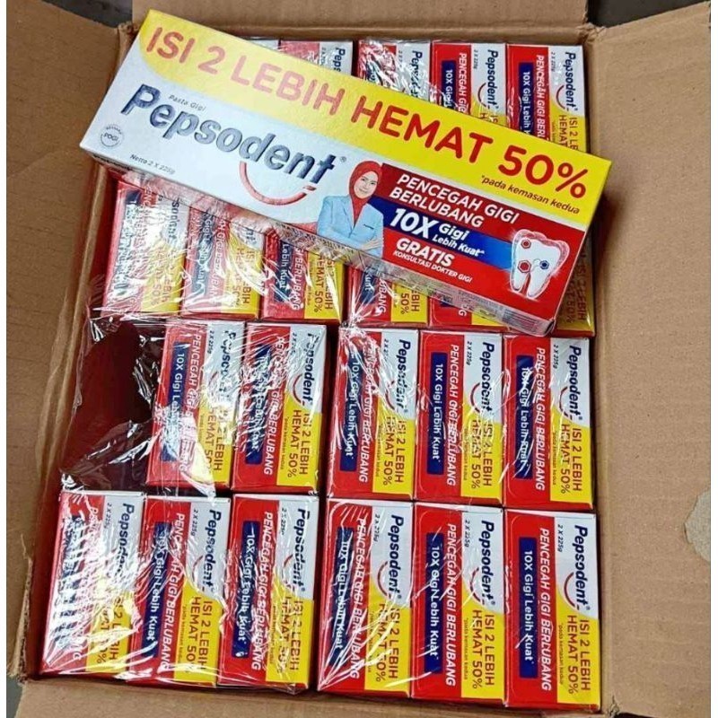 PEPSODENT PASTA GIGI 225GR ISI 2 TWINPACK PROMO ODOL PEPSODEN JUMBO MURAH