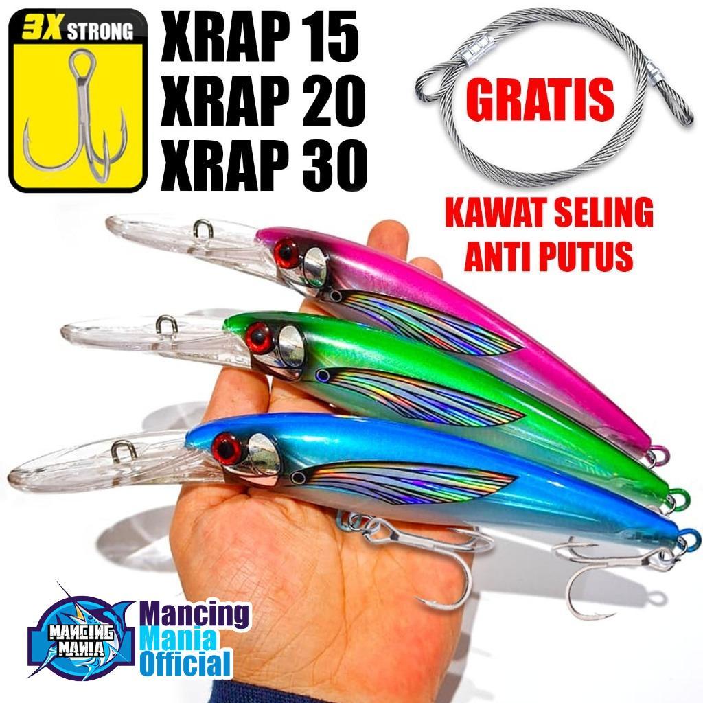 MANCING MANIA Umpan Pancing Trolling Bahan ABS Minnow Casting Tenggiri GT Marlin Kawat Seling Anti P