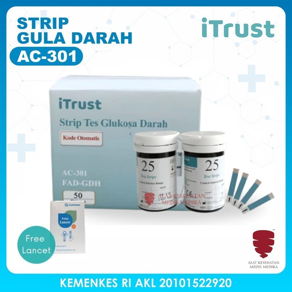 Strip Glucose Meter AC-301 Alat Test Tes Cek Gula Darah Digital Tes Gula Darah Akurasi Tinggi Only S