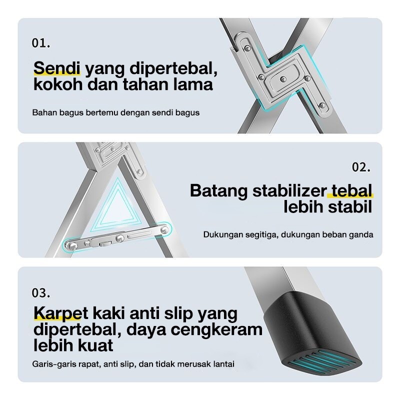 Cottoli Jemuran Baju Lipat Roda Stainless Jemuran Baju Anti Karat Kuat Portable Jemuran Pakaian Indo