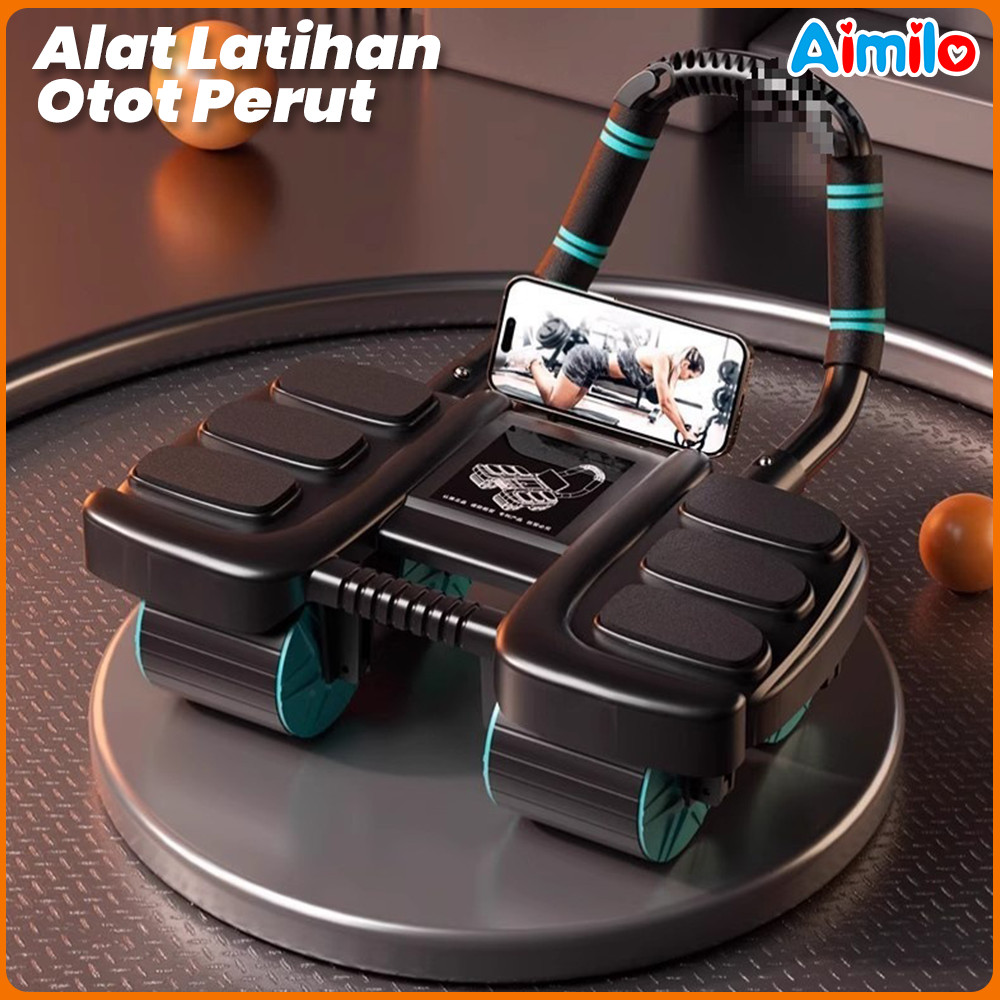 Aimilo - Ab Wheel Roller Alat Olahraga Pengecil Perut Latihan Otot Perut Alat Olahraga di Rumah