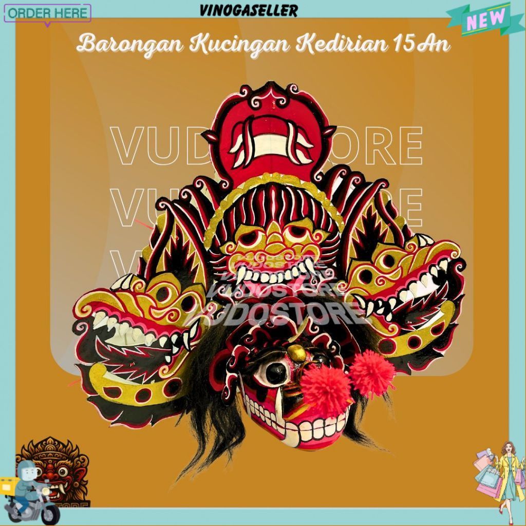 Barongan Asli Buat Pentas Ukuran 15 Barongan Kucingan Kedirian VNG -70