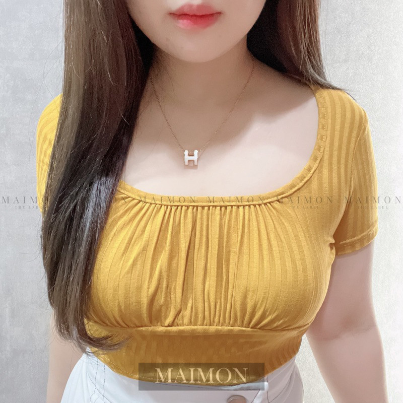Baju Crop Top Kerut Dada | Atasan Wanita Korean Fashion