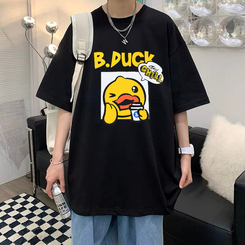 Kaos T Hitam B.Duck dengan Motif Bebek Kuning Lucu “Stay Chill”