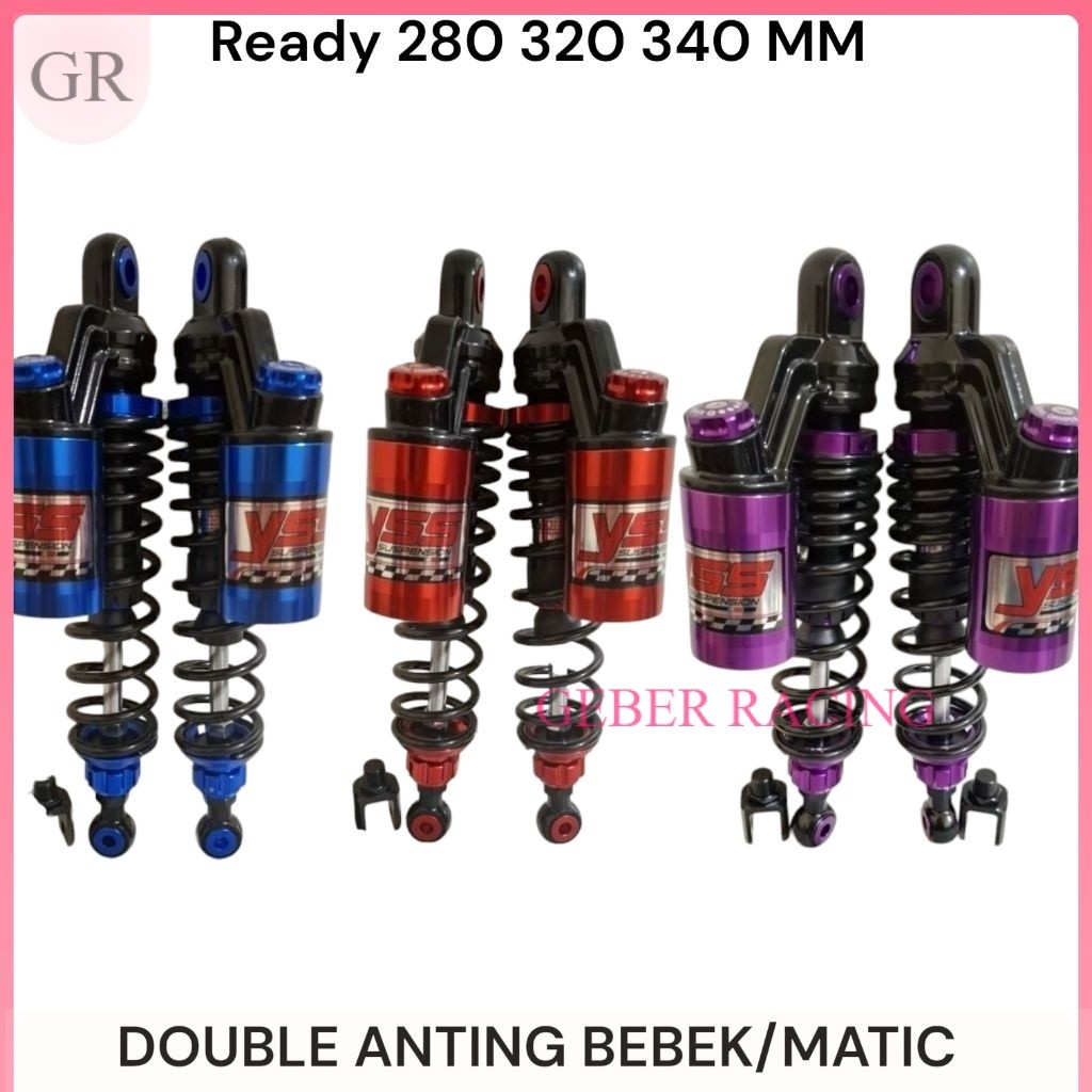 NEW DOUBLE SHOCK ~ SHOCKBREAKER COPY YSS MODEL EXTREME DOUBLE TABUNG ATAS UK 280MM -320MM -340MM FOR