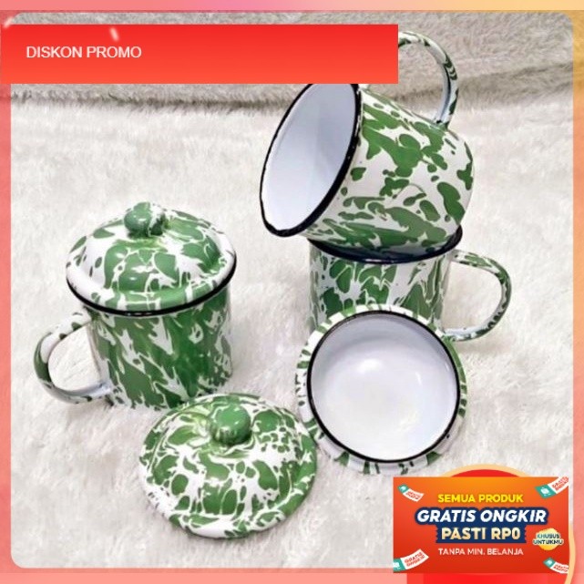 Mug jadul / GELAS ENAMEL Mug Blirik 8cm Mug Enamel Blirik Jadul 8cm Gelas Jadul Blirik 8cm 1PCS
