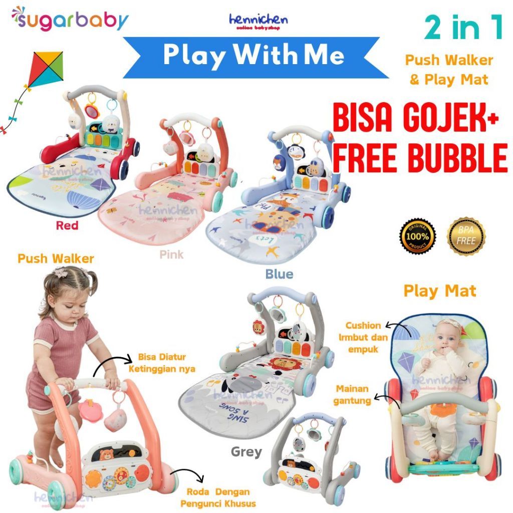 SUGAR BABY 2in1 WALKER PLAYMAT PLAY WITH ME SUGARBABY BABY WALKER DAN PLAYMAT BAYI D1119