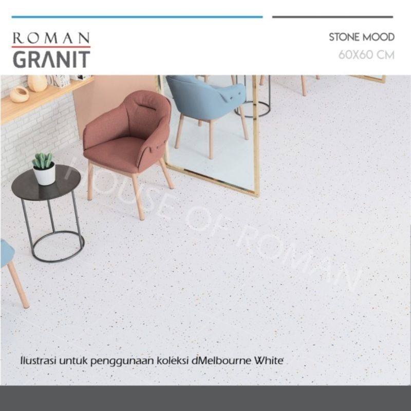 Roman Granit 60x60 (Stone Mood / Trazo) dMelbourne White / Granit Roman Motif Trazo/Terazo/Teraso / 