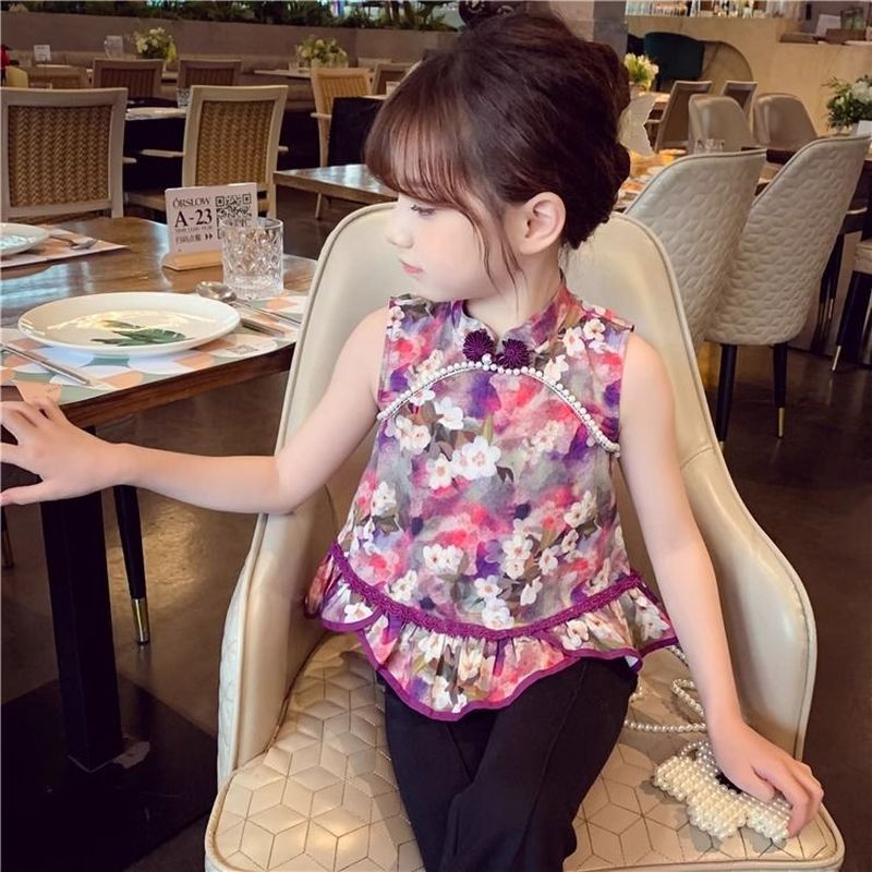 [MIMPI CIAN] Atasan Tanpa Lengan Retro Gaya Nasional Gaya Luar Negeri Baju Hanfu Anak Perempuan