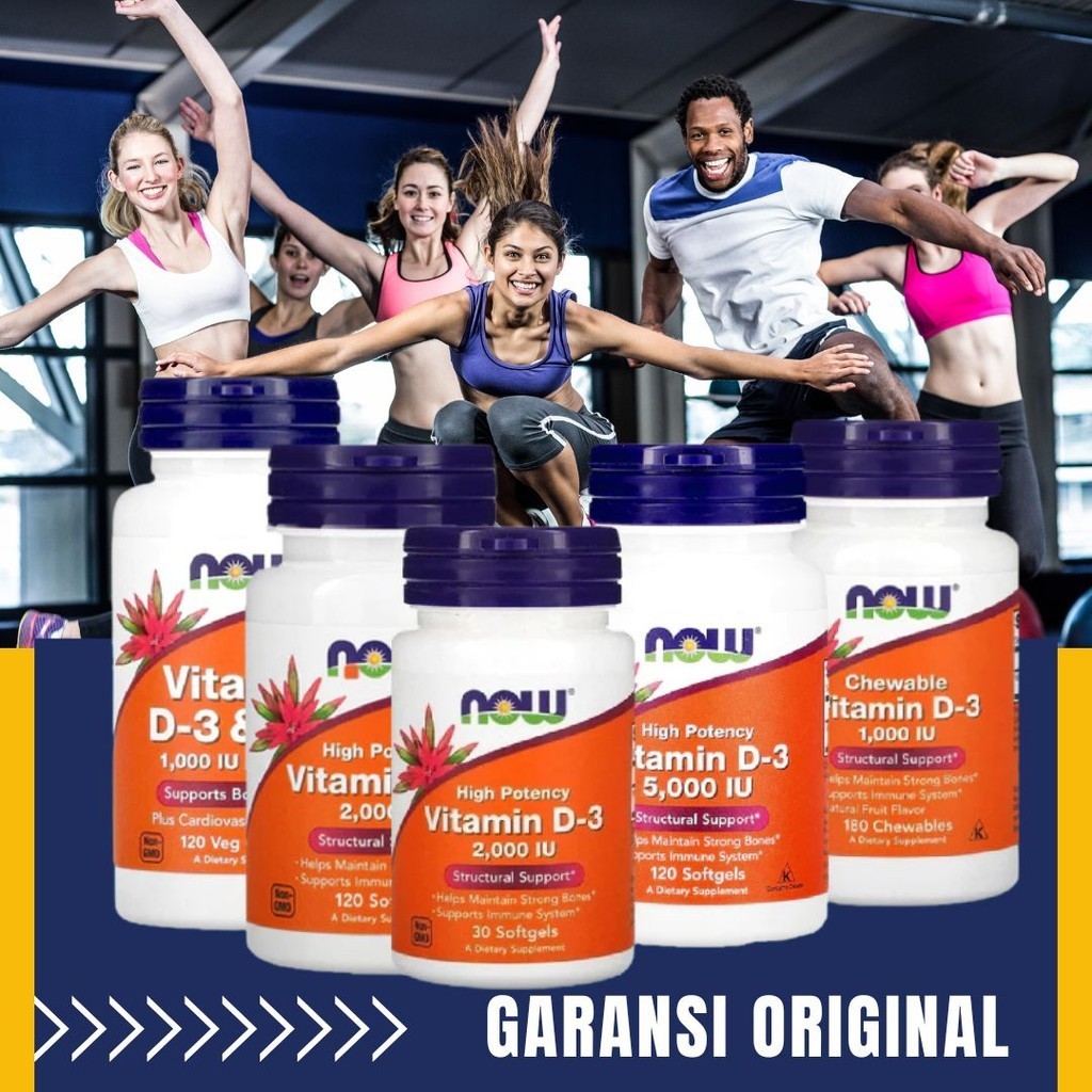 Original Now Foods Vitamin D3 SILAHKAN PILIH VARIAN 400iu 1000iu 2000 iu 2000iu 5000 iu 5000iu d3 k2