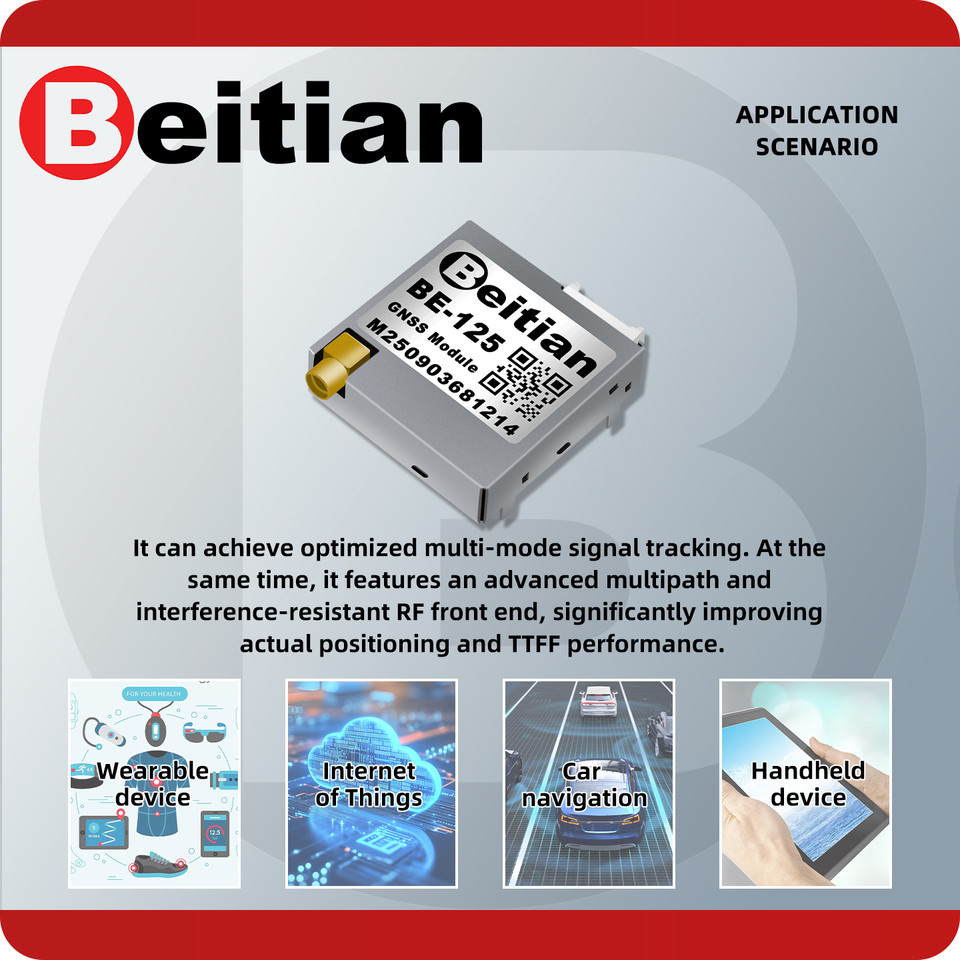 Beitian GNSS Module M9 M10 GPS GLONASS BDS Base Station Timing 1PPS BD-125 BE-125
