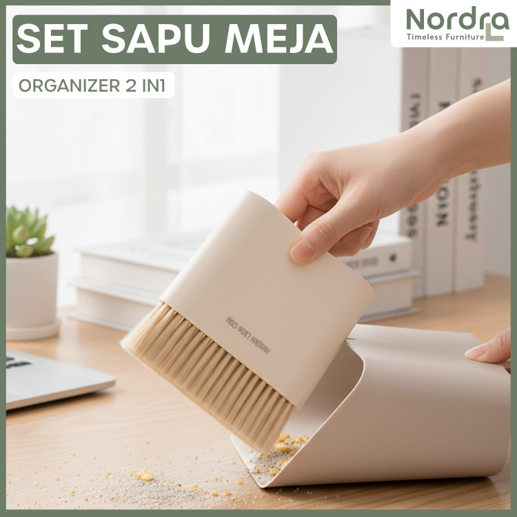 Sapu Pengki Set 2 in 1 Sapu Mini Set Serok Tempat Sampah Meja Sapu Kecil Untuk Mobil