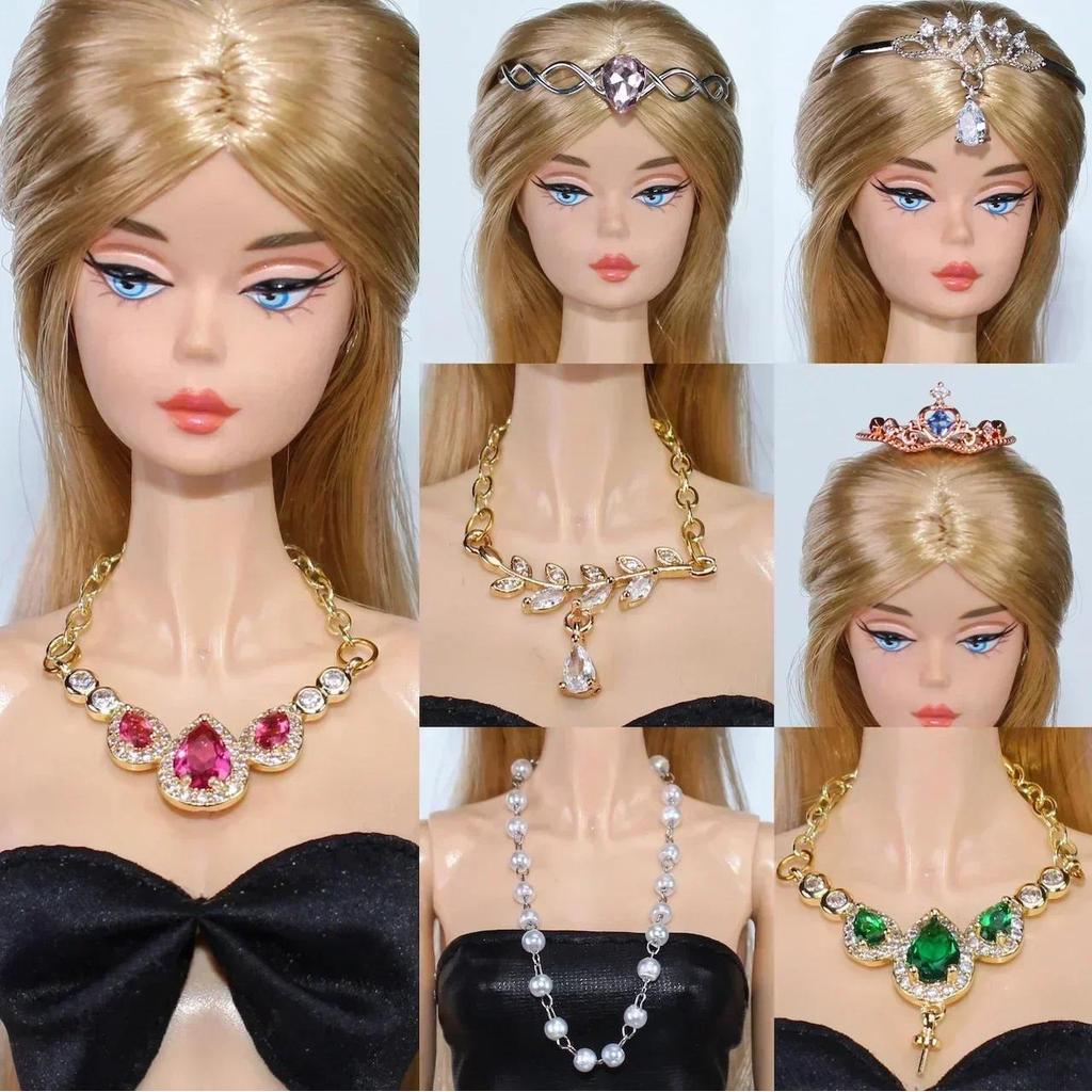 1/6 doll accessories / doll jewelry metal zircon stone necklace crown for 30cm Xinyi Fr2 blyth ST BJ