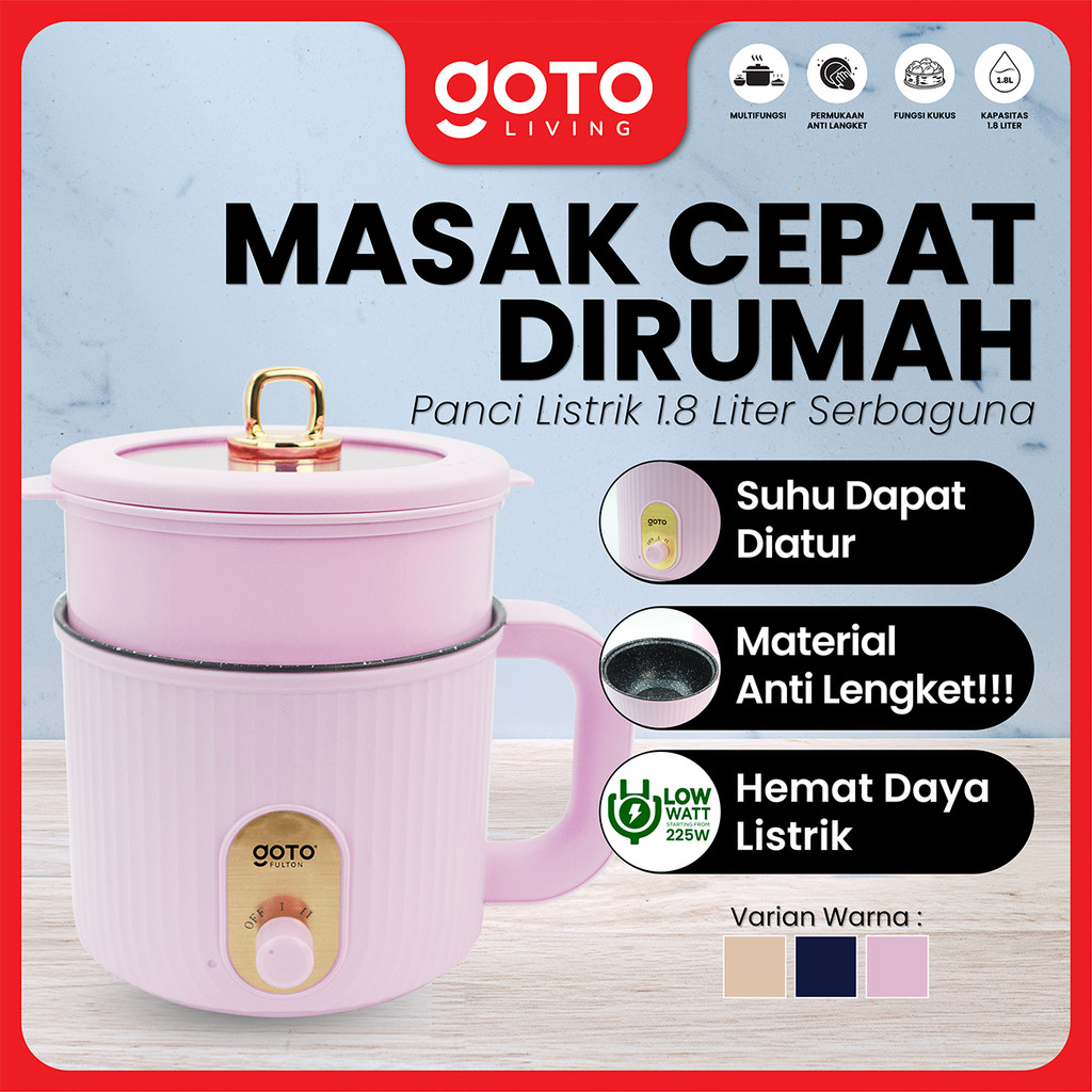 Goto Fulton Panci Listrik Electric Fry Pan Elektrik 1.8 L Serbaguna