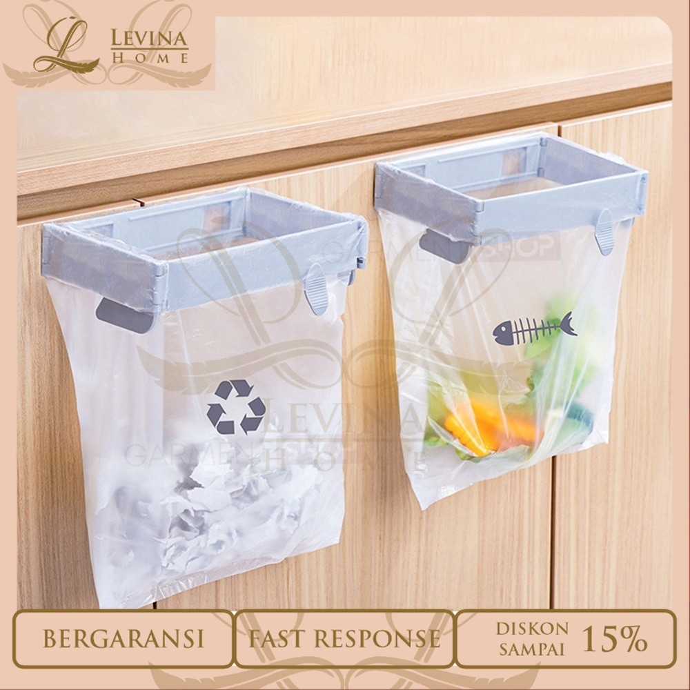 Penjepit Kantong Plastik Sampah Tempel Laci dan Dinding untuk Dapur dan Kamar Mandi Praktis [Levina 