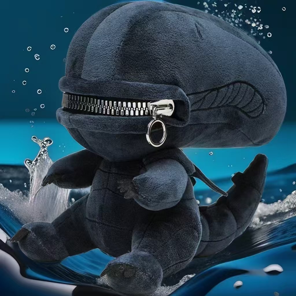 Alien Xenomorph Shaped Zipper Mouth Plush Soft Stuffed Animal Plush Cool Plush ToyGreat Gifts for Bo