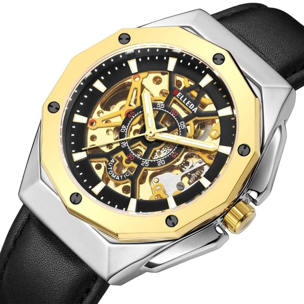 GJ BELLEDA 9476 KULIT Jam Tangan Pria Kulit Original Anti Air Cowok Murah Jam Tangan Laki Laki Cod A