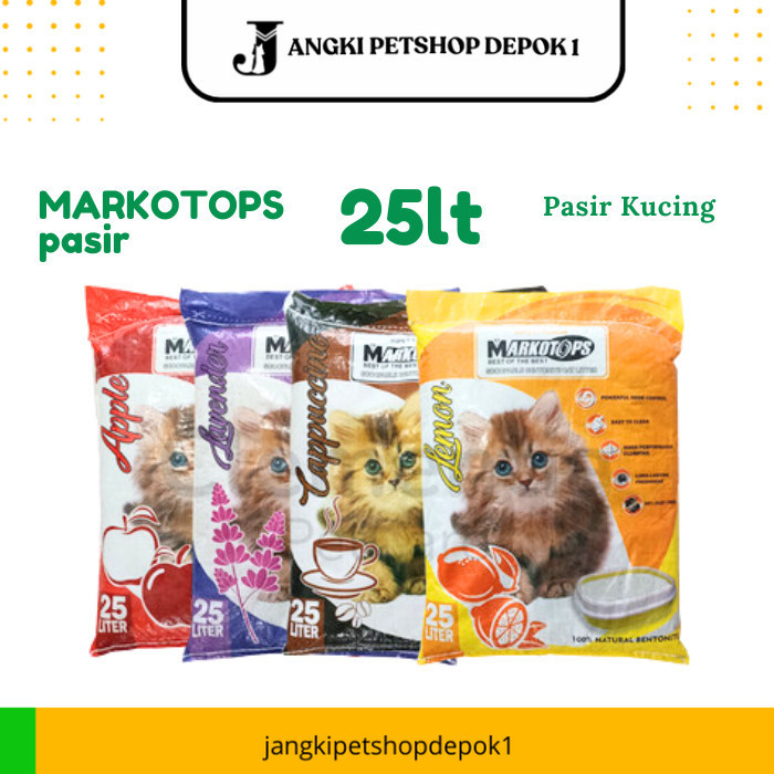 Pasir Kucing Gumpal Wangi Markotops 25 Liter / Pasir Wangi Gumpal Markotops