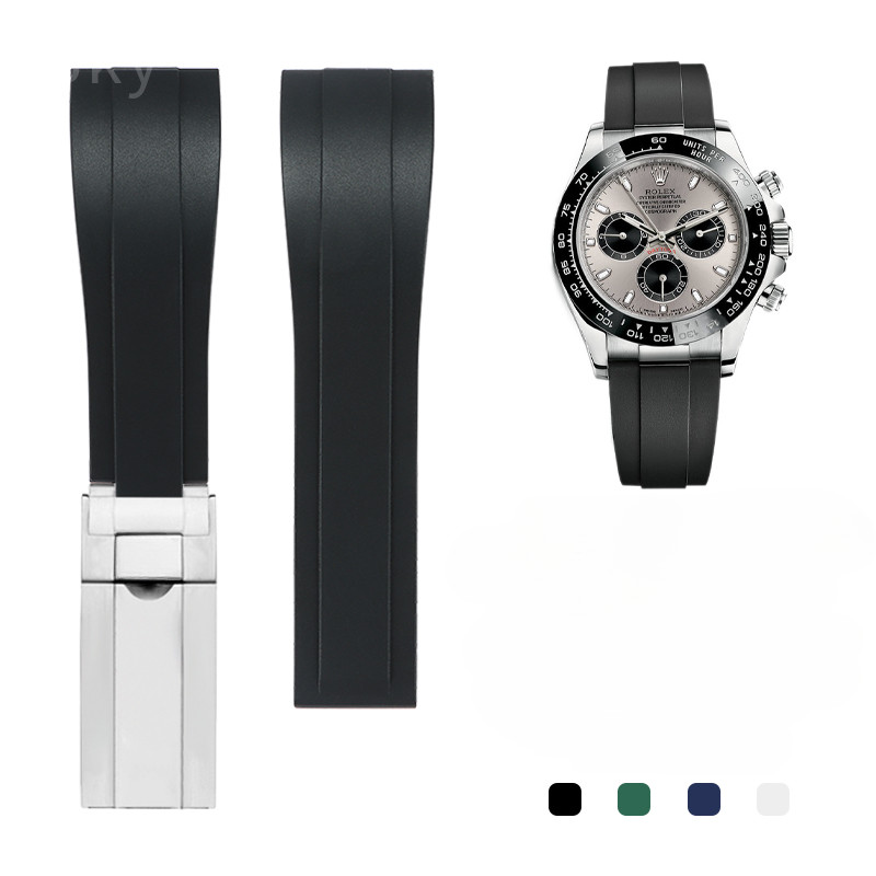 Stainless Steel Butterfly Buckle Wat Strap for Rolex Black Water Ghost Green Submariner Daytona Men 
