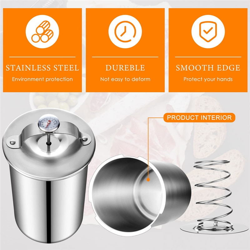 Versatile 2 Piece Meat Press Maker Stainless Steel Ham Press Maker With Thermometer Sandwich Meat Pr