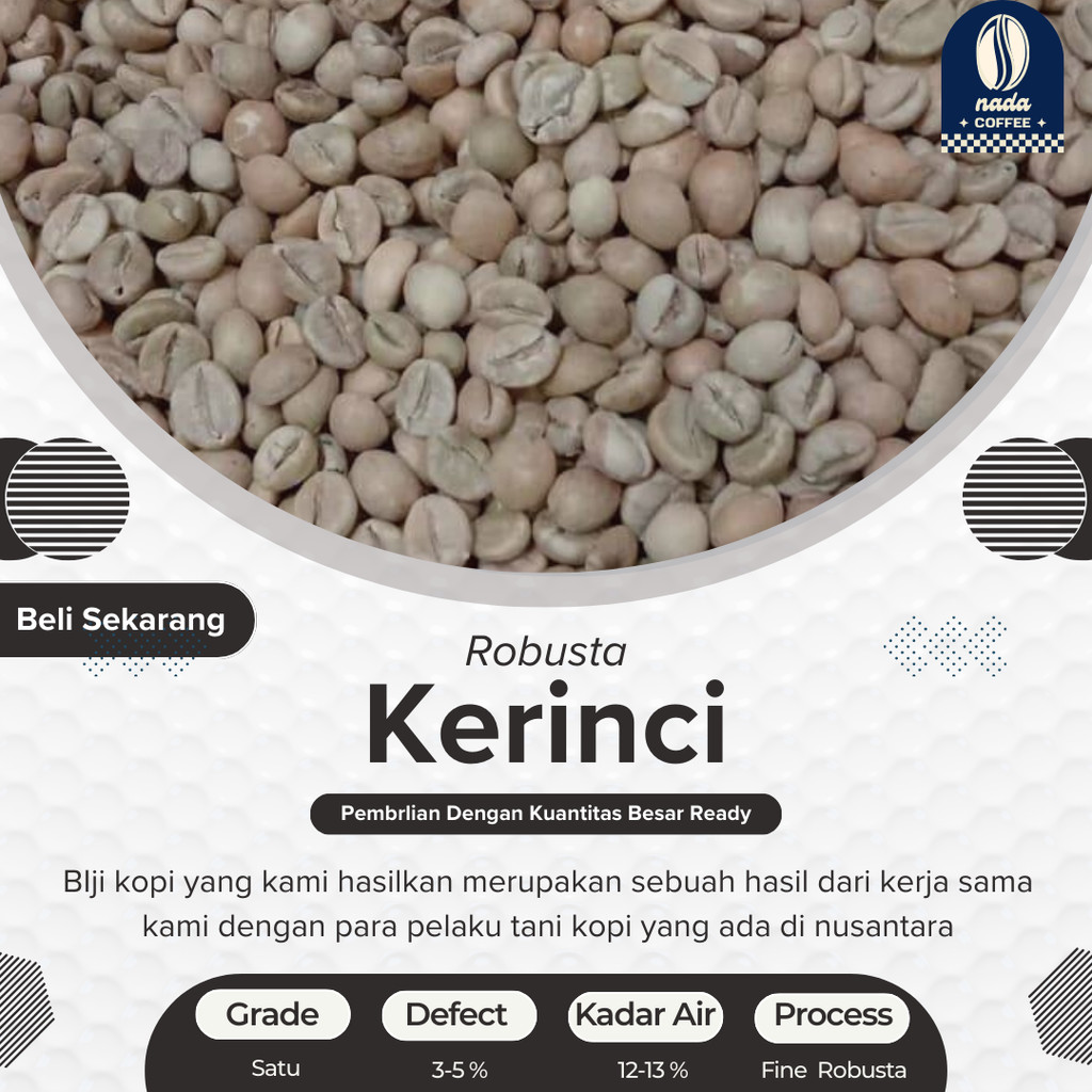 greenbean  biji kopi Robusta Kerinci - Fine - 1kg