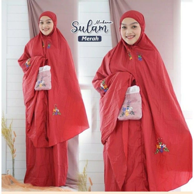 Mukena parasut sulam//mukena traveling//Mukena kecil//Mukena dewasa//Mukena travel