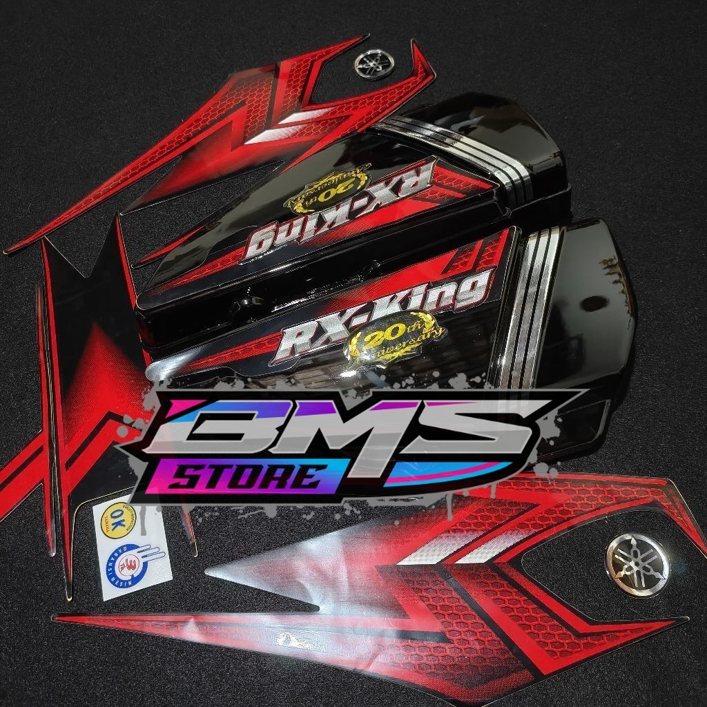 STRIPING STIKER LIST POLET BODY MOTOR YAMAHA RX KING SE 2003 WARNA MERAH VARIASI / SET BOX AKI RX KI