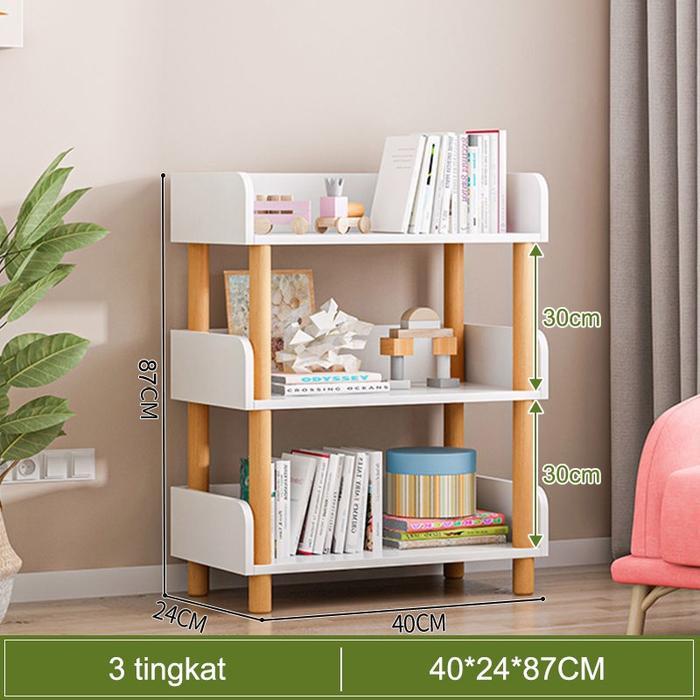 Promo Rak Buku Minimalis Kayu Serbaguna Susun/Rak Susun Kayu Penyimpanan Praktis rak susun serbaguna
